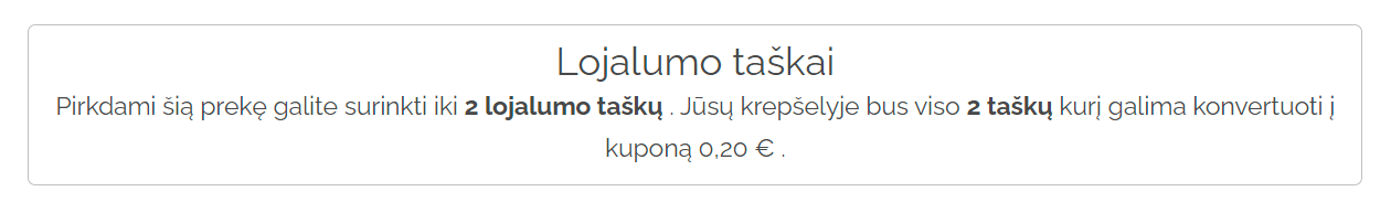 prekes lojalumo taskai